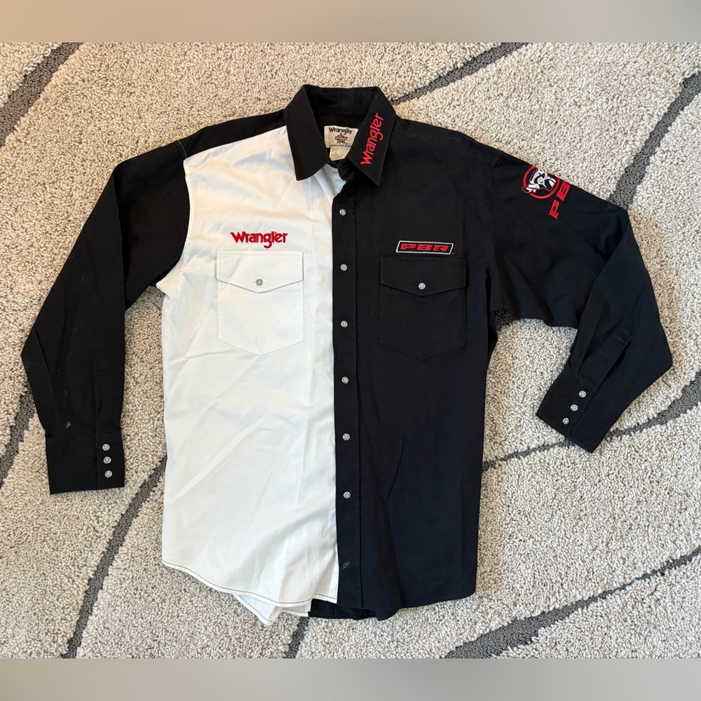 Vintage Wrangler PBR (Professional Bull Riders) long-sleeve western snap shirt